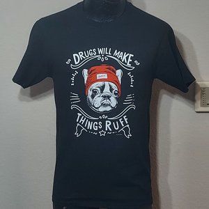 D.A.R.E. "Drugs Will Make Things Ruff" Black Unisex T-Shirt